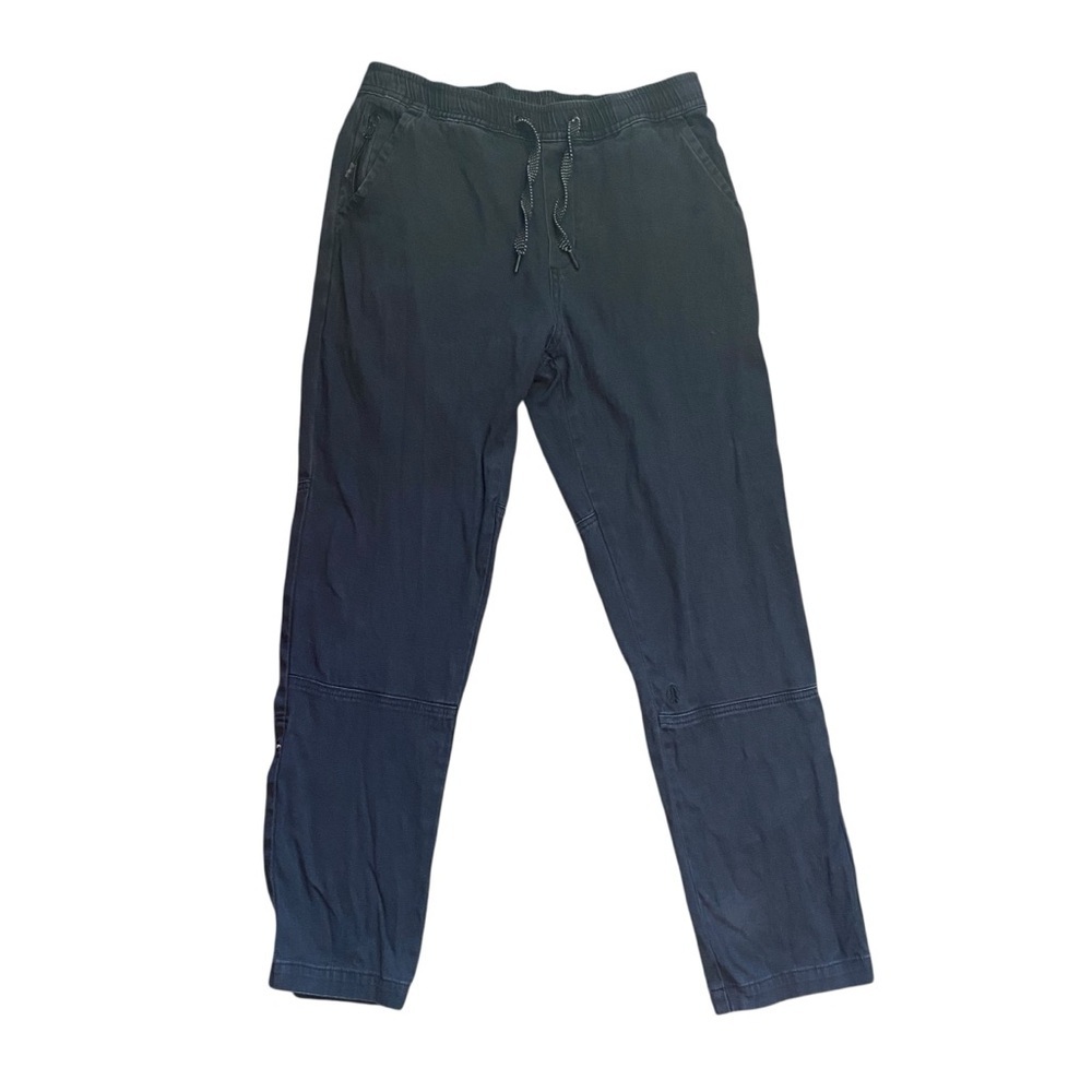 Bearded Goat Faded Black Drawstring Tapered Convertible Zipper Pocket Pants Med